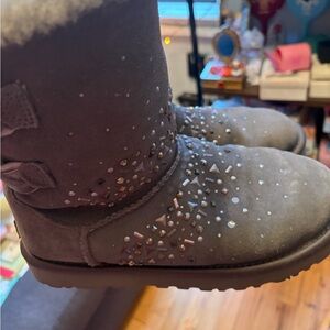 Bling sparkle gray ugg boots